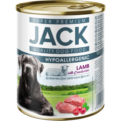 Jack hipoallergén pástétom 800 g bárányhús ribizlivel kutya konzerv