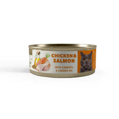 Amity Hypoallergen Chicken with Salmon and carrot with flaxseed oil 80 g adult nedves macskatáp
