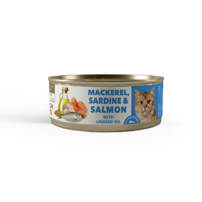 Amity Hypoallergen Mackerel, Salmon Sardine with Flaxseed Oil adult 80 g nedves macskatáp
