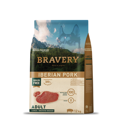 Bravery Iberian Pork Adult Large/Medium Breeds 4 kg kutyatáp