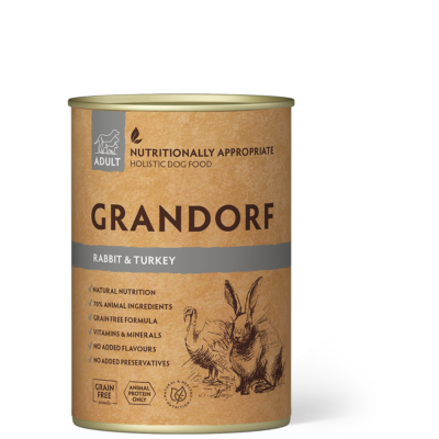 GRANDORF Rabbit and Sweet Potato Adult 400g konzerv kutyatáp