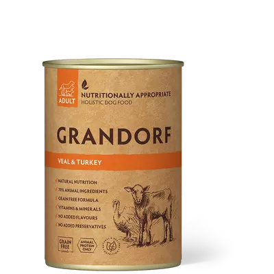 GRANDORF Veal and Sweet Potato Adult 400g konzerv kutyatáp