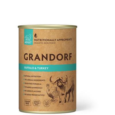 GRANDORF Buffalo and Sweet Potato Adult 400g konzerv kutyatáp