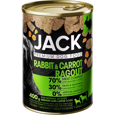 Jack kutya konzerv ragu nyúl-répa 400g