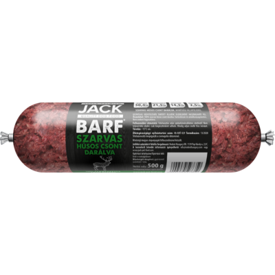 Jack BARF Csontos szarvashús darálva 500g