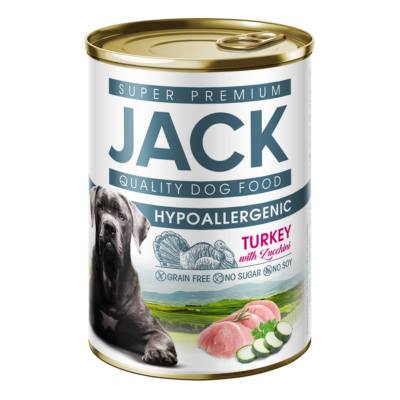 Jack hipoallergén pástétom 400 g pulykahús cukkinivel kutya konzerv