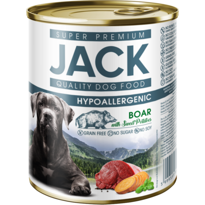 Jack hipoallergén pástétom 800 g vadhús édesburgonyával kutya konzerv