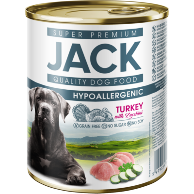 Jack hipoallergén pástétom 800 g pulykahús cukkinivel kutya konzerv