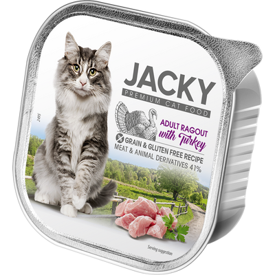 Jacky alutálka ragu pulyka 100 g felnőtt macskáknak