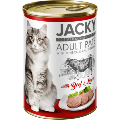 Jacky macska konzerv pástétom marhával és májjal 415 g