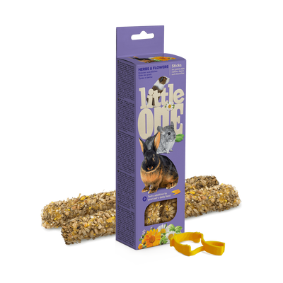 Little One dupla rúd tengerimalacnak nyúlnak és csincsillának gyógynövényekkel és virágokkal 2х55 g