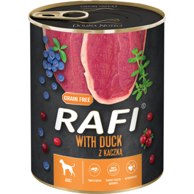 RAFI kutya pástétom kacsa vörös- és kék áfonyával konzerv 800g